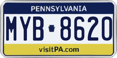 PA license plate MYB8620