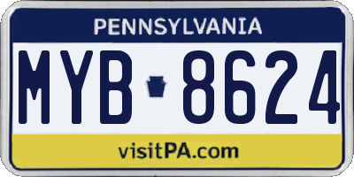 PA license plate MYB8624