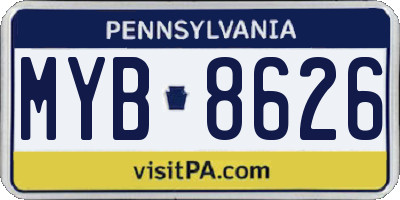 PA license plate MYB8626