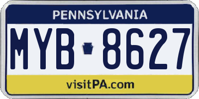 PA license plate MYB8627