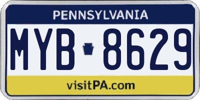 PA license plate MYB8629