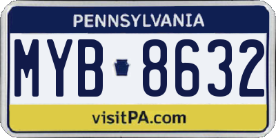 PA license plate MYB8632