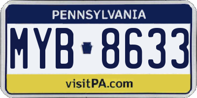 PA license plate MYB8633