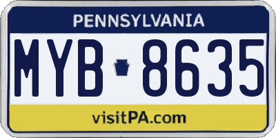 PA license plate MYB8635