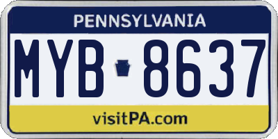 PA license plate MYB8637