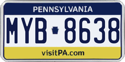 PA license plate MYB8638