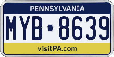 PA license plate MYB8639