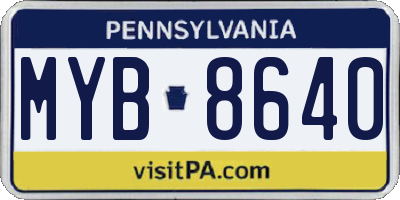 PA license plate MYB8640
