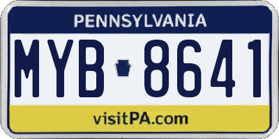 PA license plate MYB8641