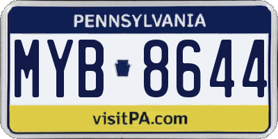 PA license plate MYB8644