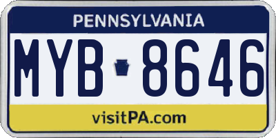 PA license plate MYB8646