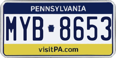 PA license plate MYB8653