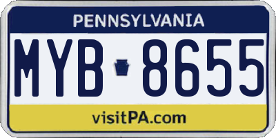 PA license plate MYB8655