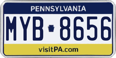 PA license plate MYB8656