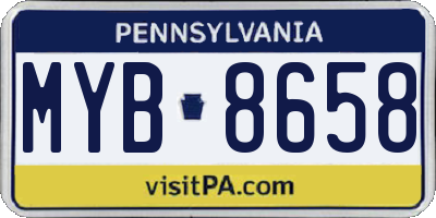 PA license plate MYB8658