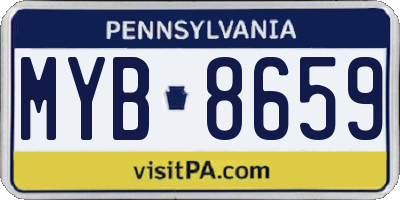 PA license plate MYB8659