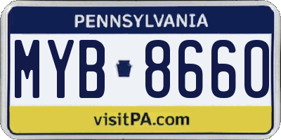 PA license plate MYB8660