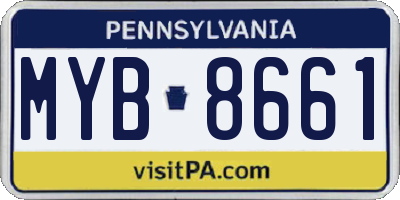 PA license plate MYB8661
