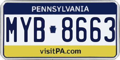PA license plate MYB8663