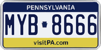 PA license plate MYB8666