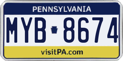 PA license plate MYB8674