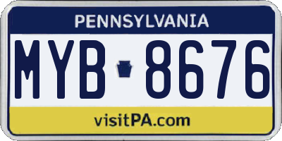 PA license plate MYB8676