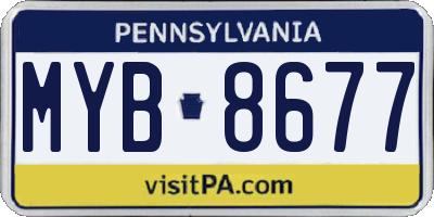 PA license plate MYB8677