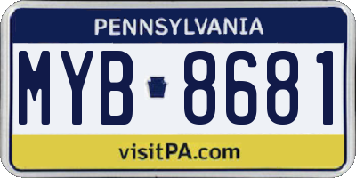 PA license plate MYB8681