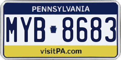 PA license plate MYB8683