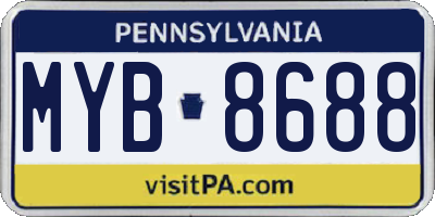 PA license plate MYB8688