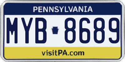 PA license plate MYB8689
