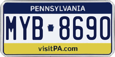 PA license plate MYB8690