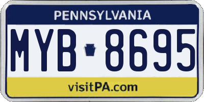 PA license plate MYB8695