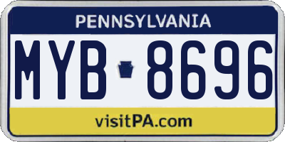 PA license plate MYB8696