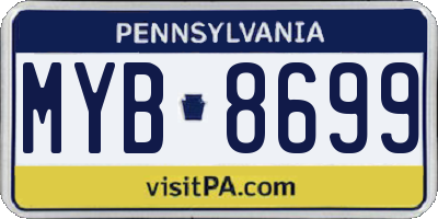 PA license plate MYB8699