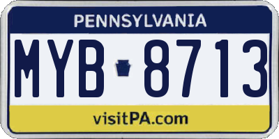 PA license plate MYB8713