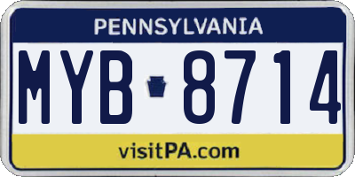 PA license plate MYB8714