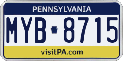 PA license plate MYB8715