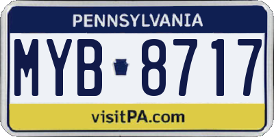 PA license plate MYB8717