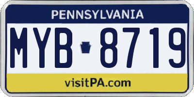 PA license plate MYB8719