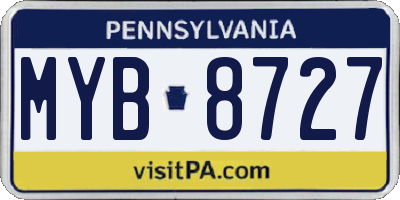 PA license plate MYB8727