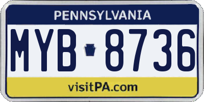 PA license plate MYB8736