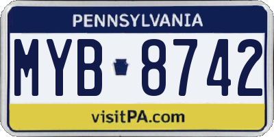 PA license plate MYB8742