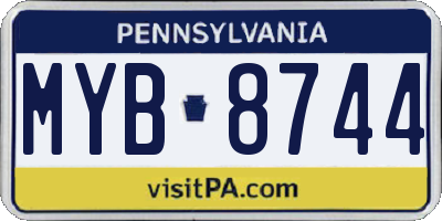 PA license plate MYB8744