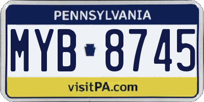PA license plate MYB8745