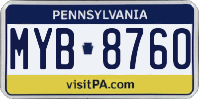PA license plate MYB8760