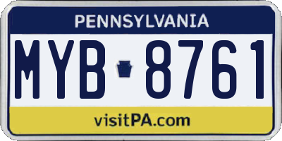 PA license plate MYB8761