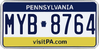 PA license plate MYB8764
