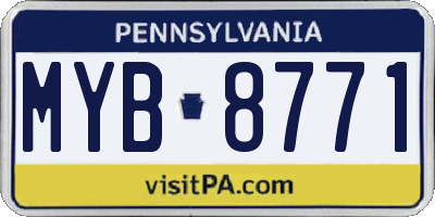 PA license plate MYB8771