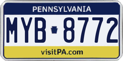 PA license plate MYB8772